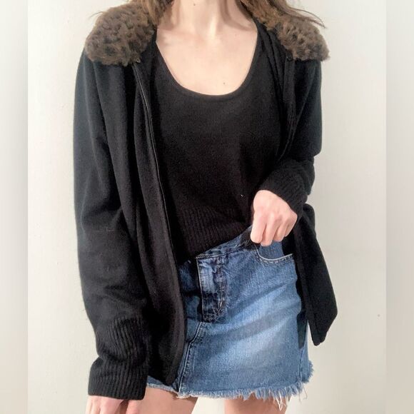 Vintage Norton McNaughton Size Large 100% Acrylic Faux Fur Trim Zip Jacket - Picture 1 of 3